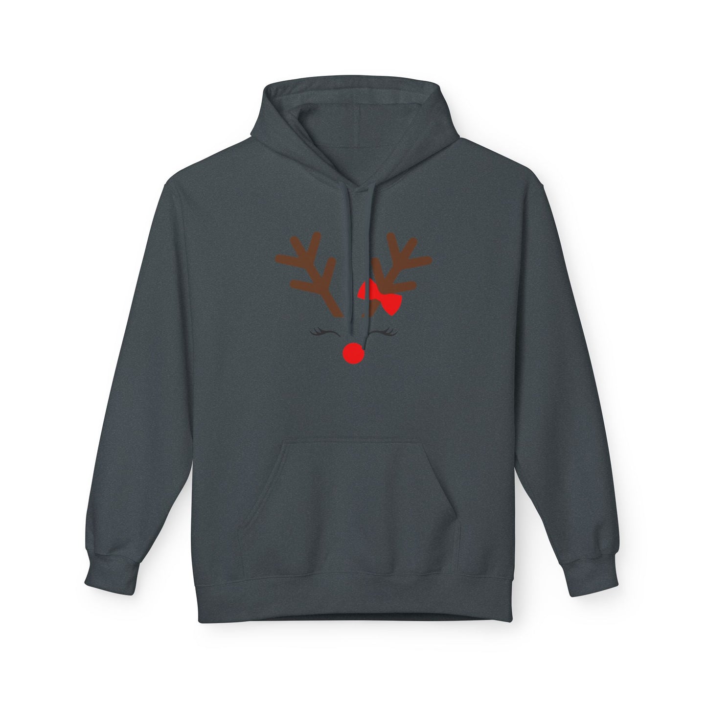 Minimal Reindeer Face Christmas Hoodie – Holiday Edition Printify
