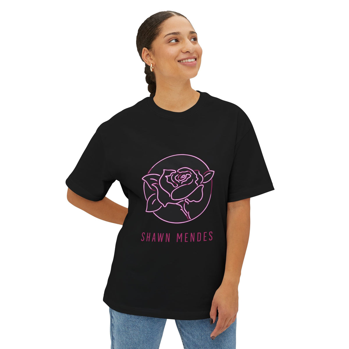 Neon Bloom Unisex Oversized Boxy Tee Printify
