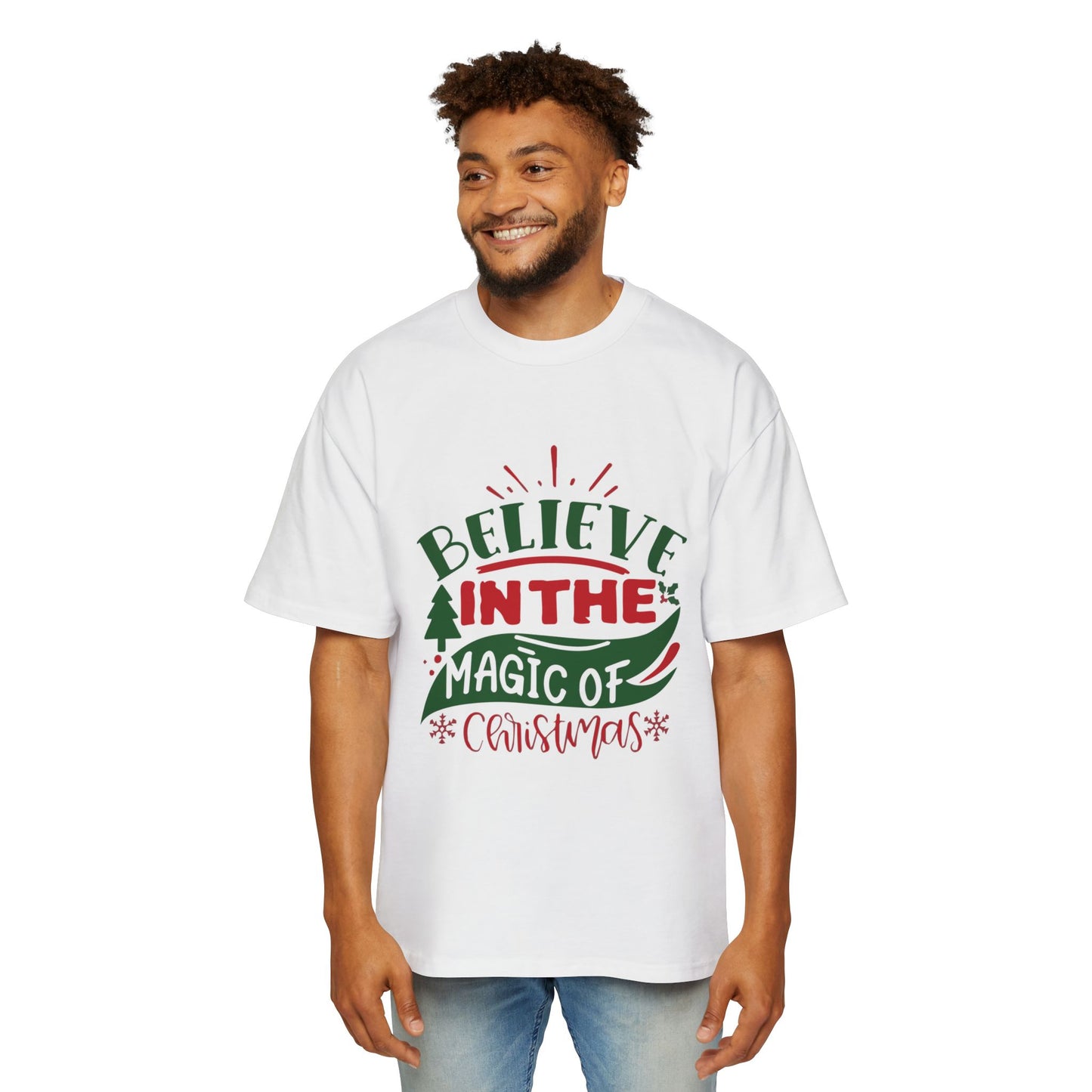 Believe in the Magic of Christmas Oversized Tee – Festive Holiday Quote T-Shirt Printify