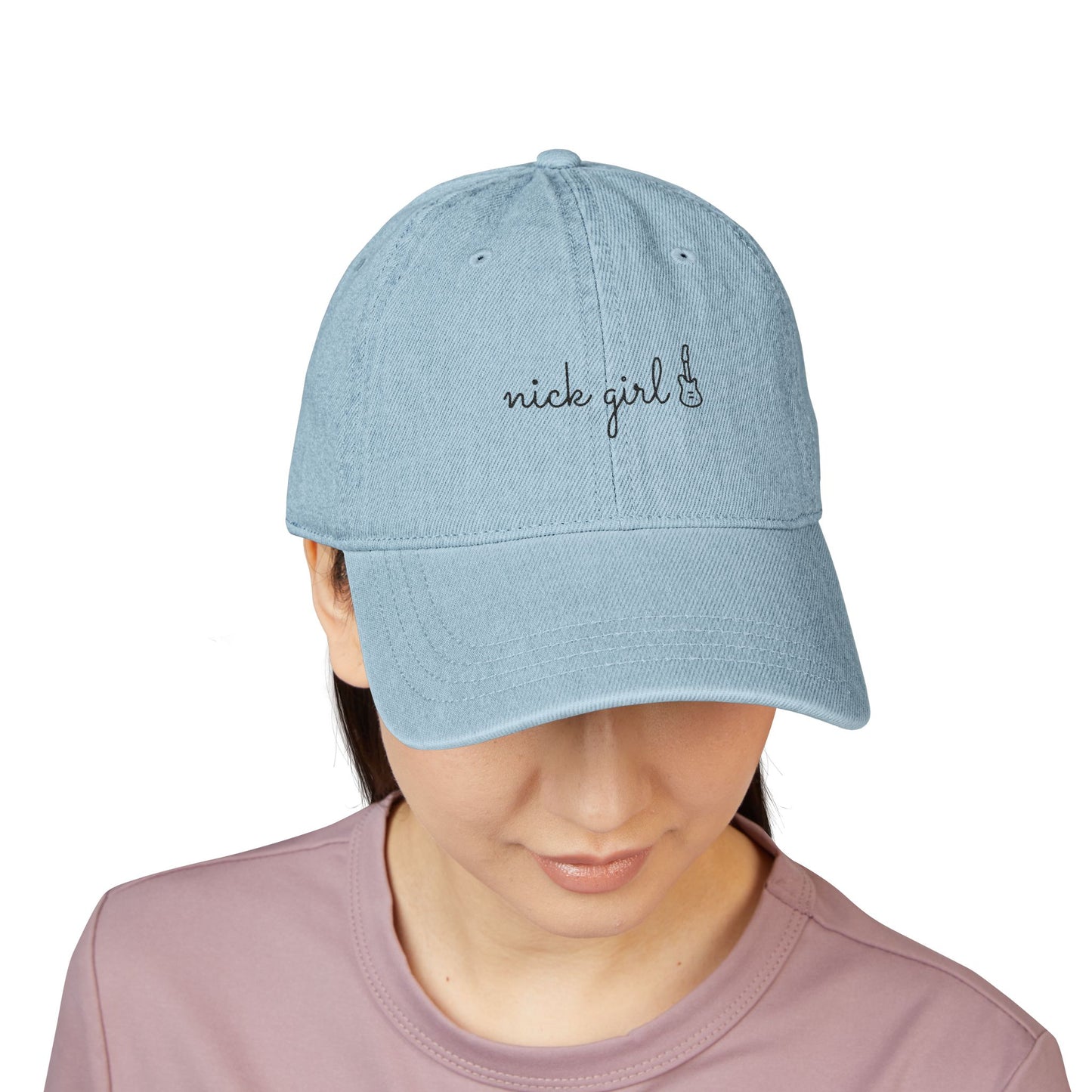 Retro Font Denim Hat (Embroidery) - snazzymerch