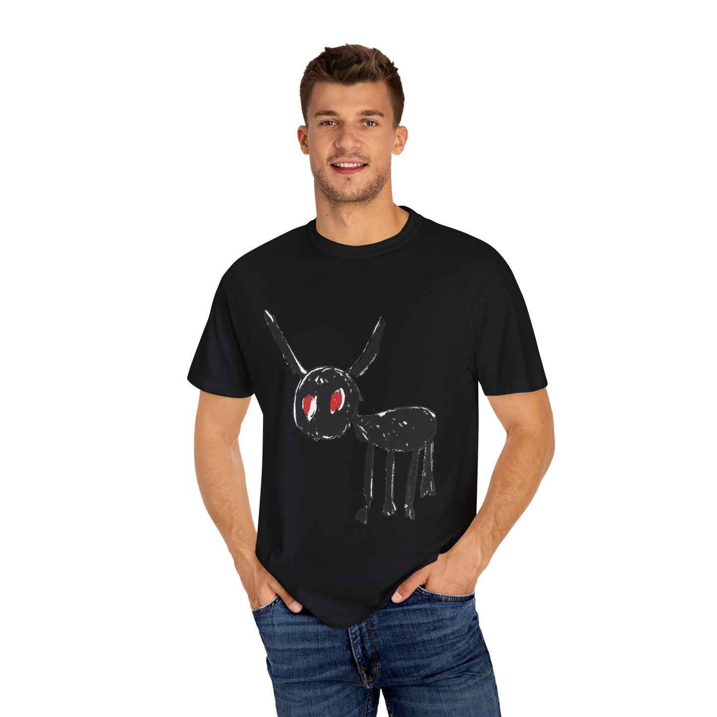Demon Sketch Dyed Tshirt Printify