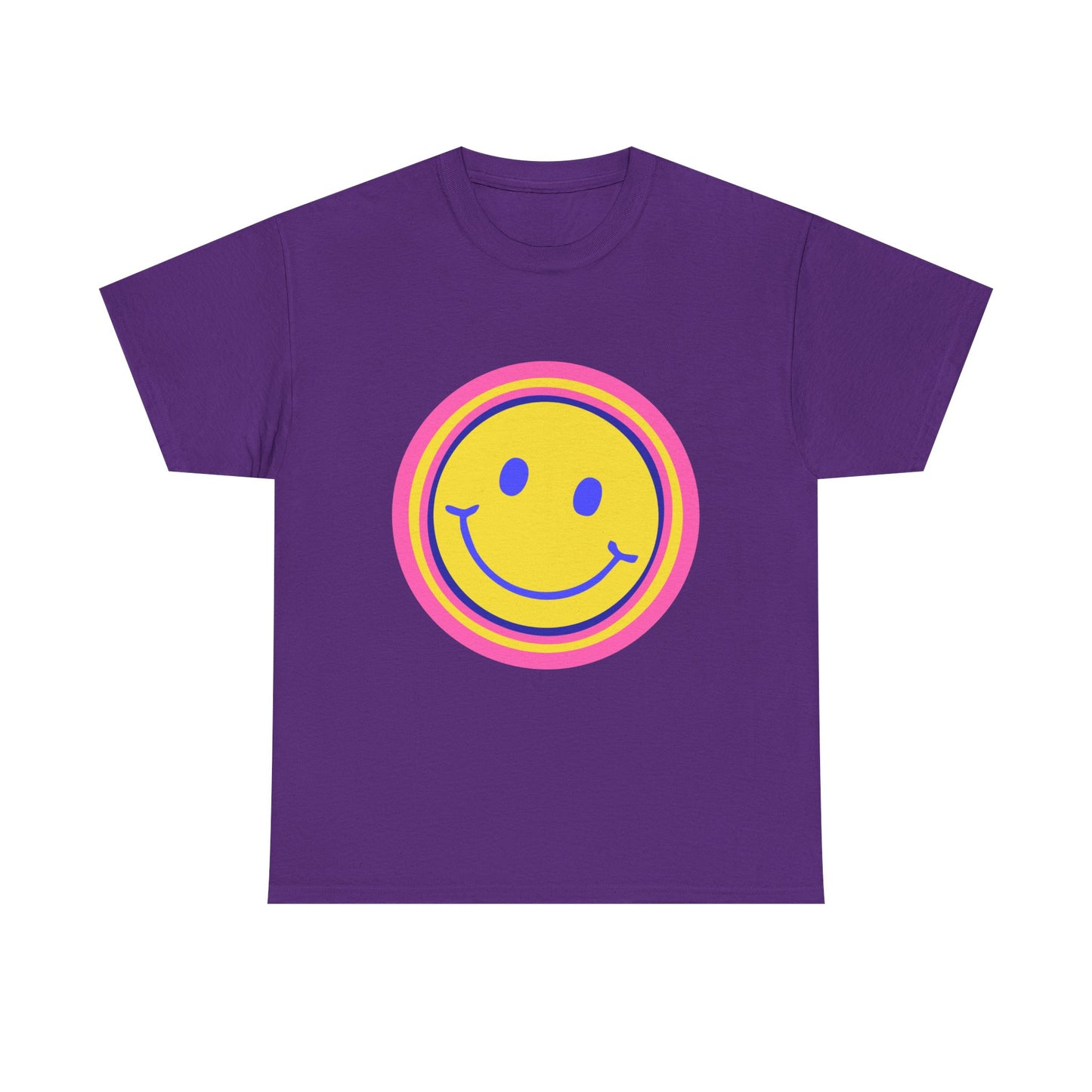 Retro Rainbow Smiley Unisex Heavy Cotton Tee - snazzymerch