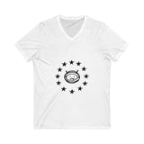 Electric Guitar Silhouette Unisex Jersey Short Sleeve V-Neck Tee - snazzymerch