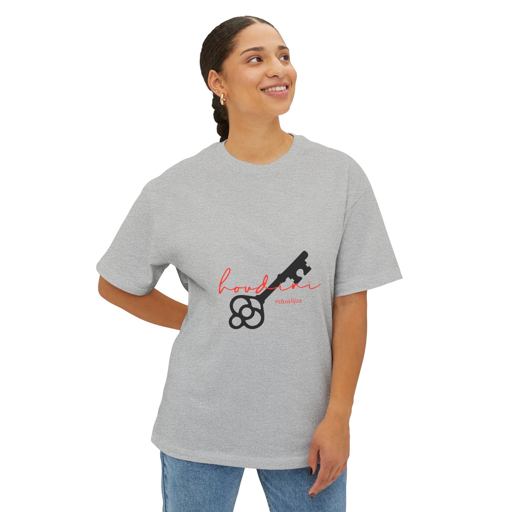 Cursive Spell “Houdini” Unisex Oversized Boxy Tee - snazzymerch