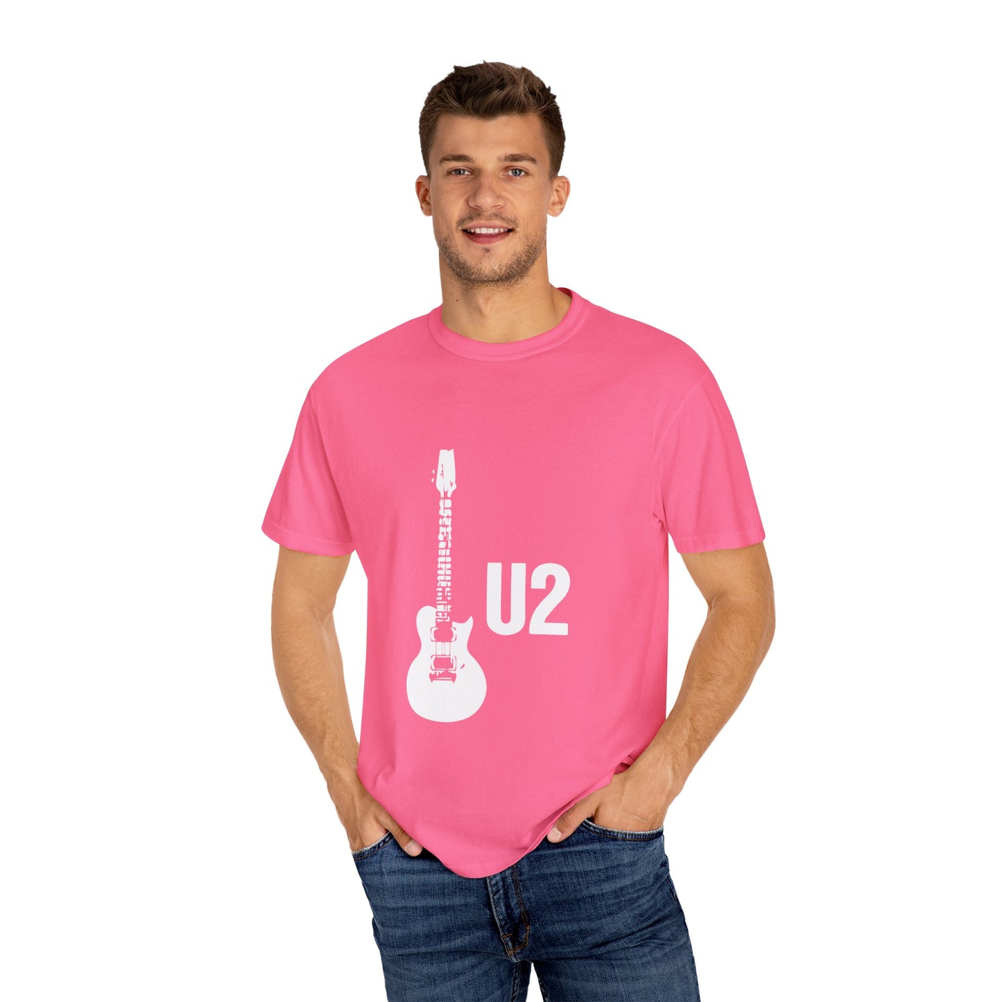 Minimal Guitar Logo Unisex Garment-Dyed T-shirt - snazzymerch