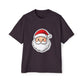 Cute Santa Face Oversized Tee – Festive Christmas Red T-Shirt Printify
