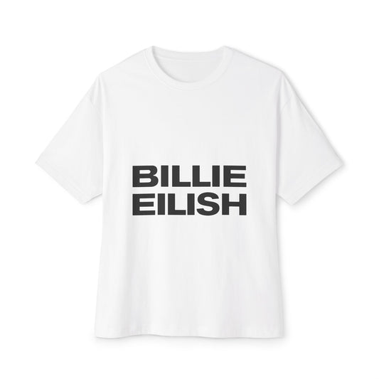 Billie Eilish Inspired Oversized T-Shirt – Stacked Glow Text Edition Printify