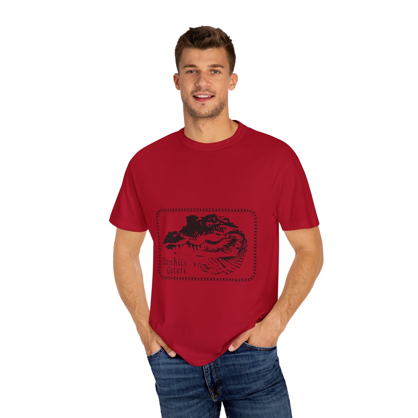 Bold Outline Typography Unisex Garment-Dyed T-shirt - snazzymerch