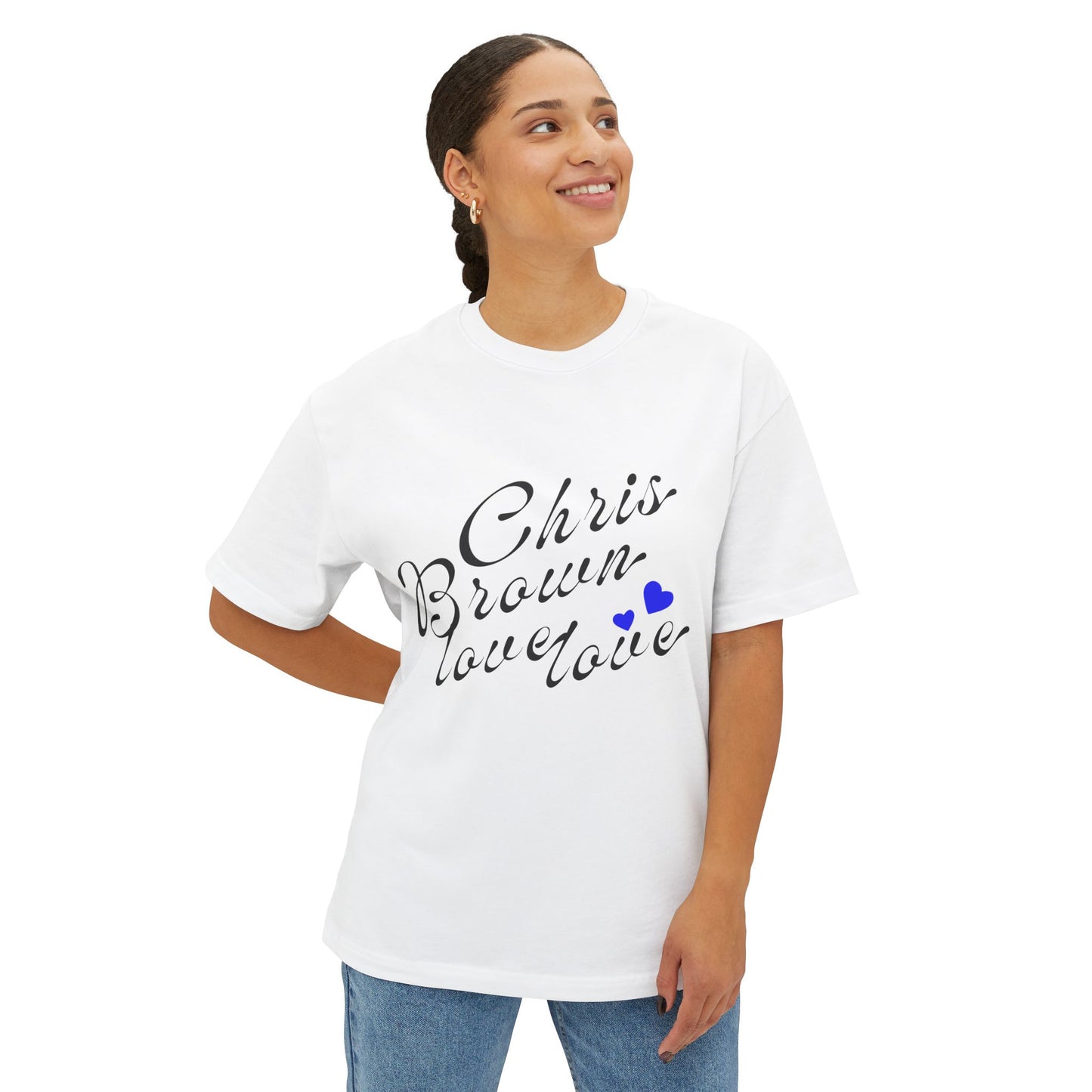 Heart Team Graphic Unisex oversized Boxy Tee - snazzymerch