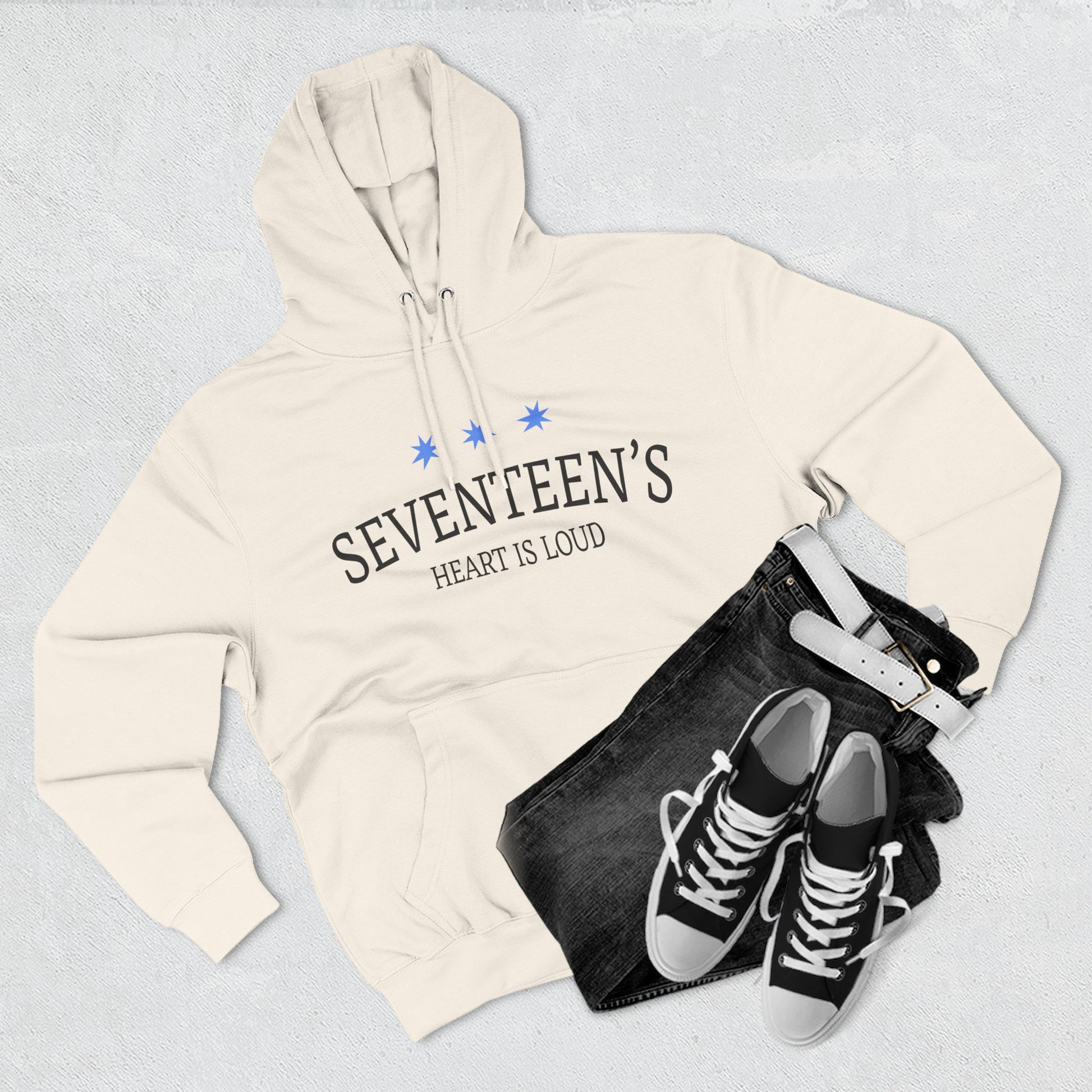 Blue Star Cluster Three-Panel Fleece Hoodie - snazzymerch