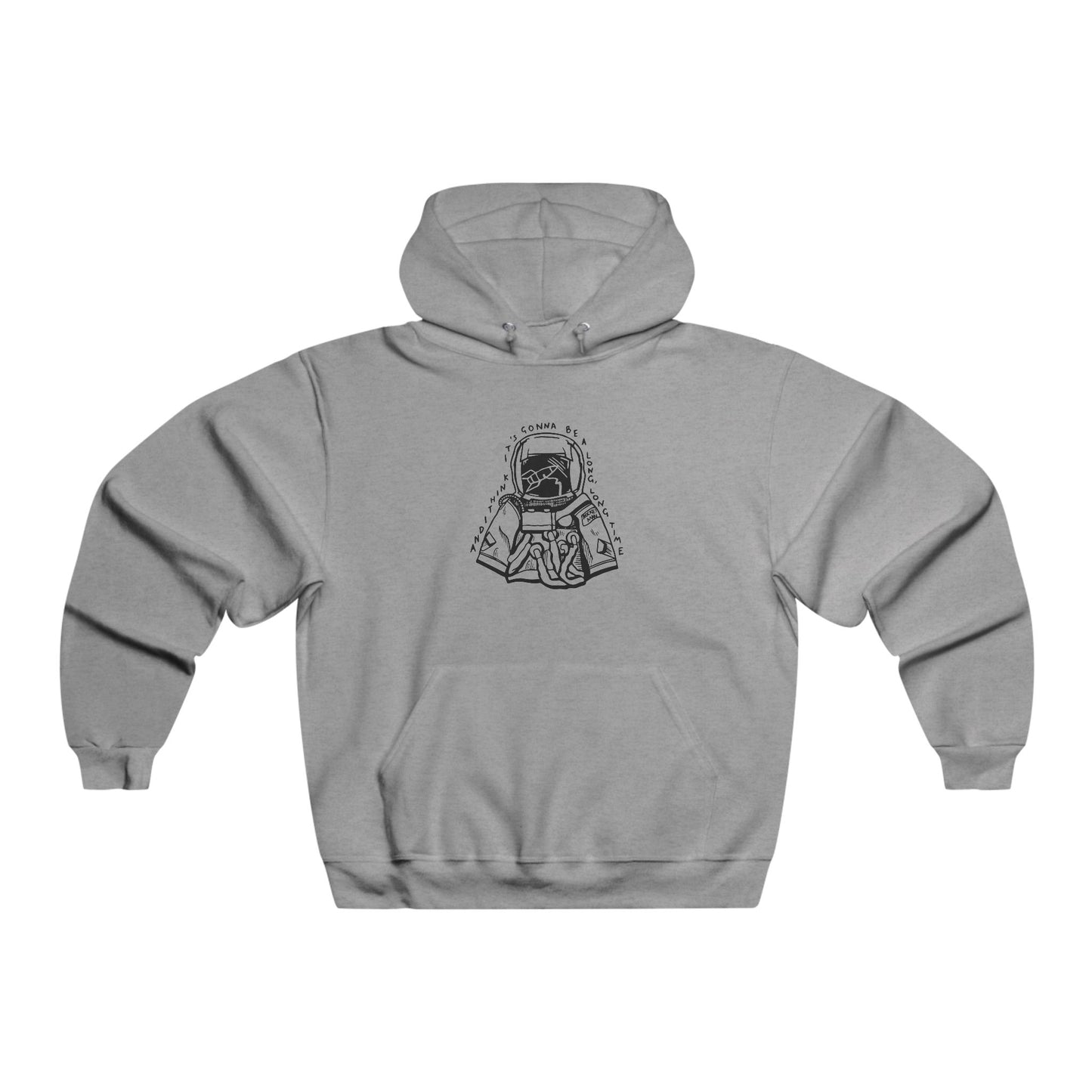 Outline Face Design Men's NUBLEND® Hooded Sweatshirt - snazzymerch
