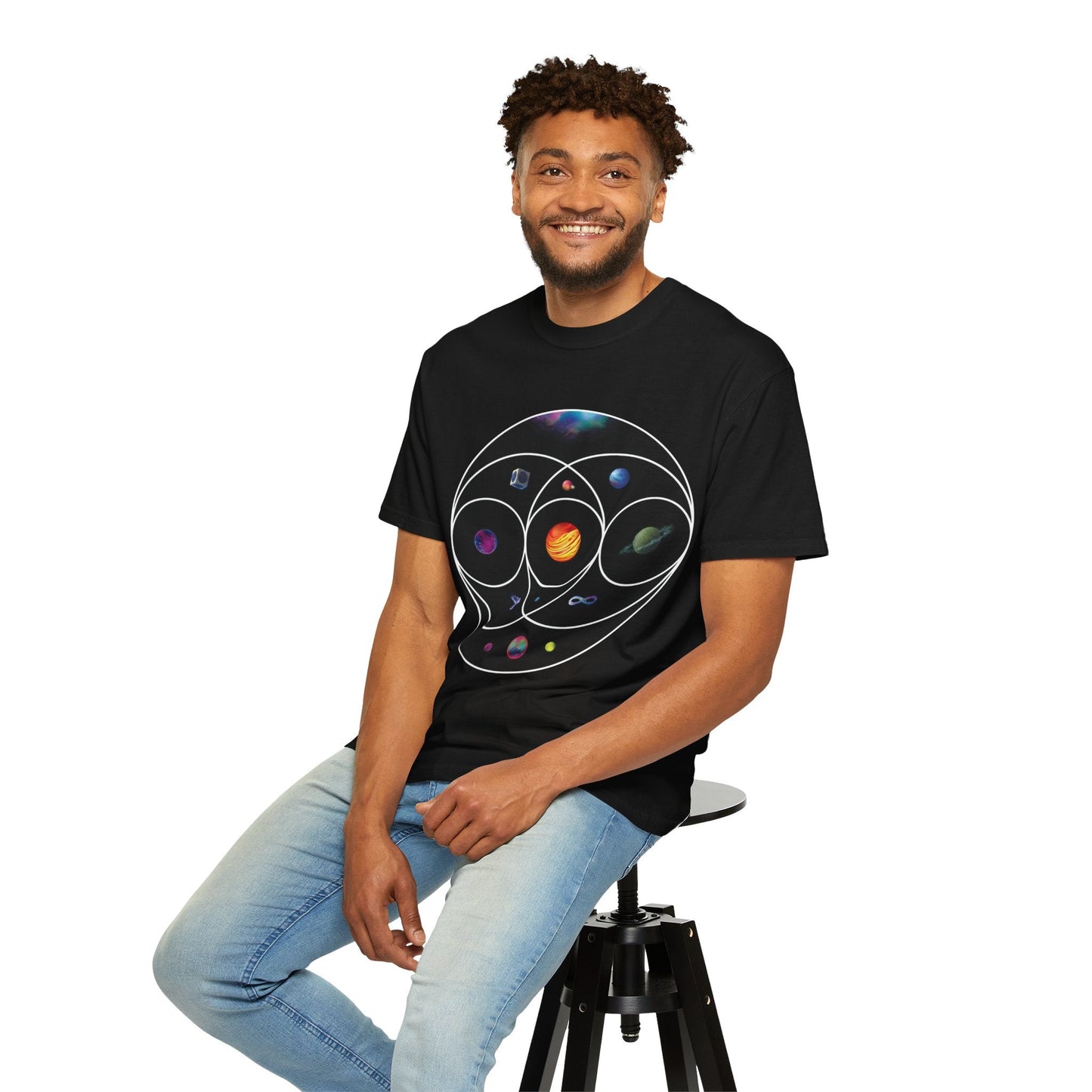 Unisex Garment-Dyed T-Shirt Inspired by Coldplay’s Illustration Concept Printify