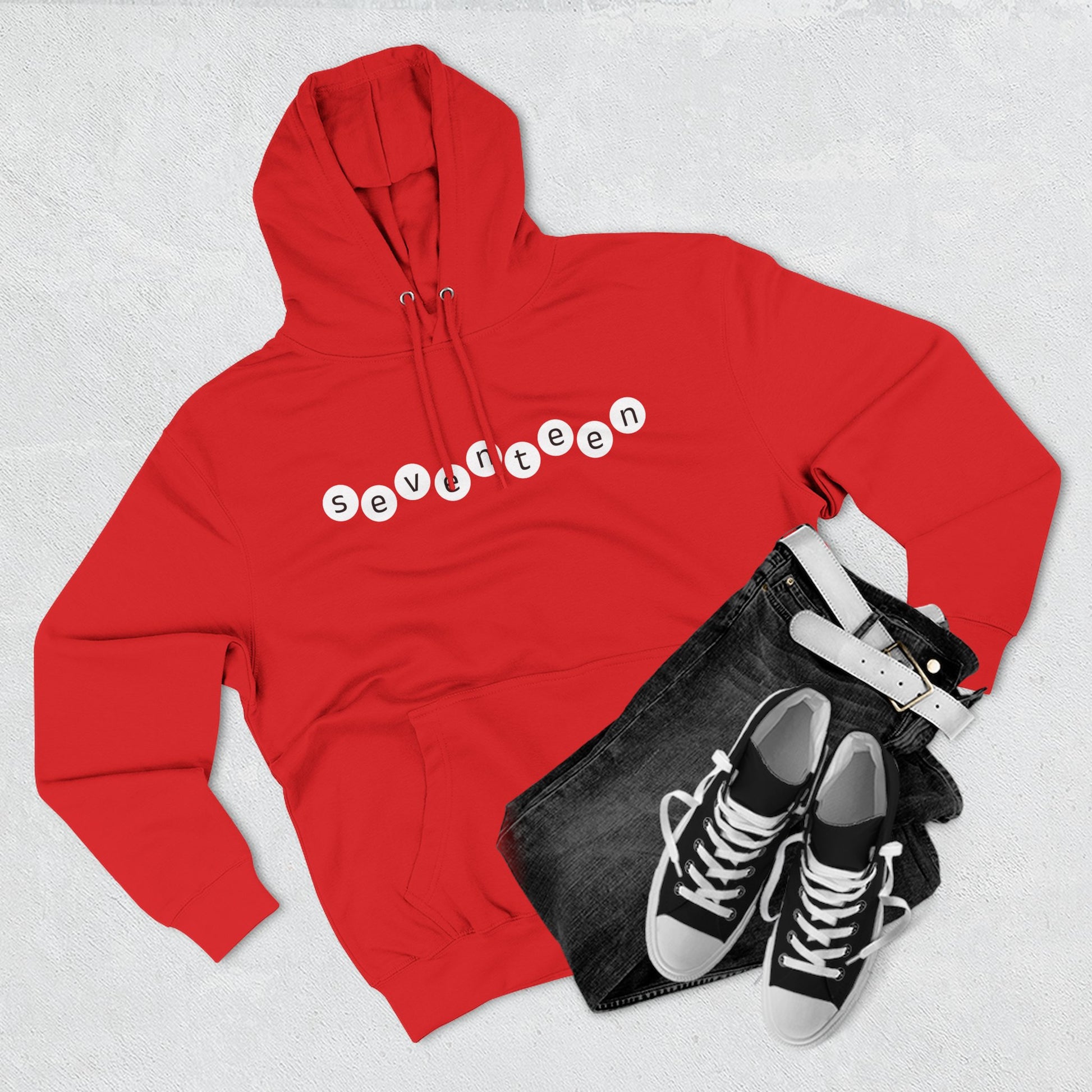 Minimal White Orbit Three-Panel Fleece Hoodie - snazzymerch