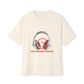 Smiley Beats Graphic Unisex Oversized Boxy Tee - snazzymerch