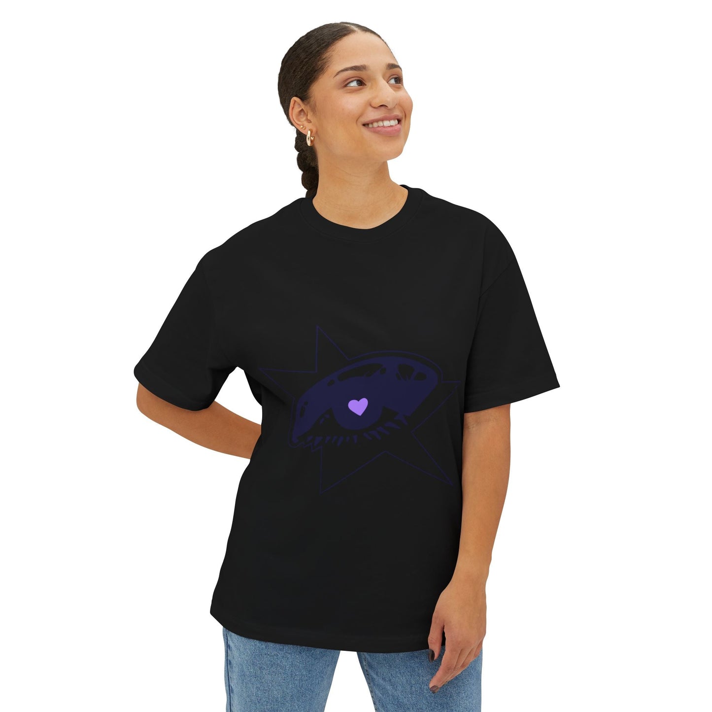 Purple Starry Eye-Oversized Tee Printify
