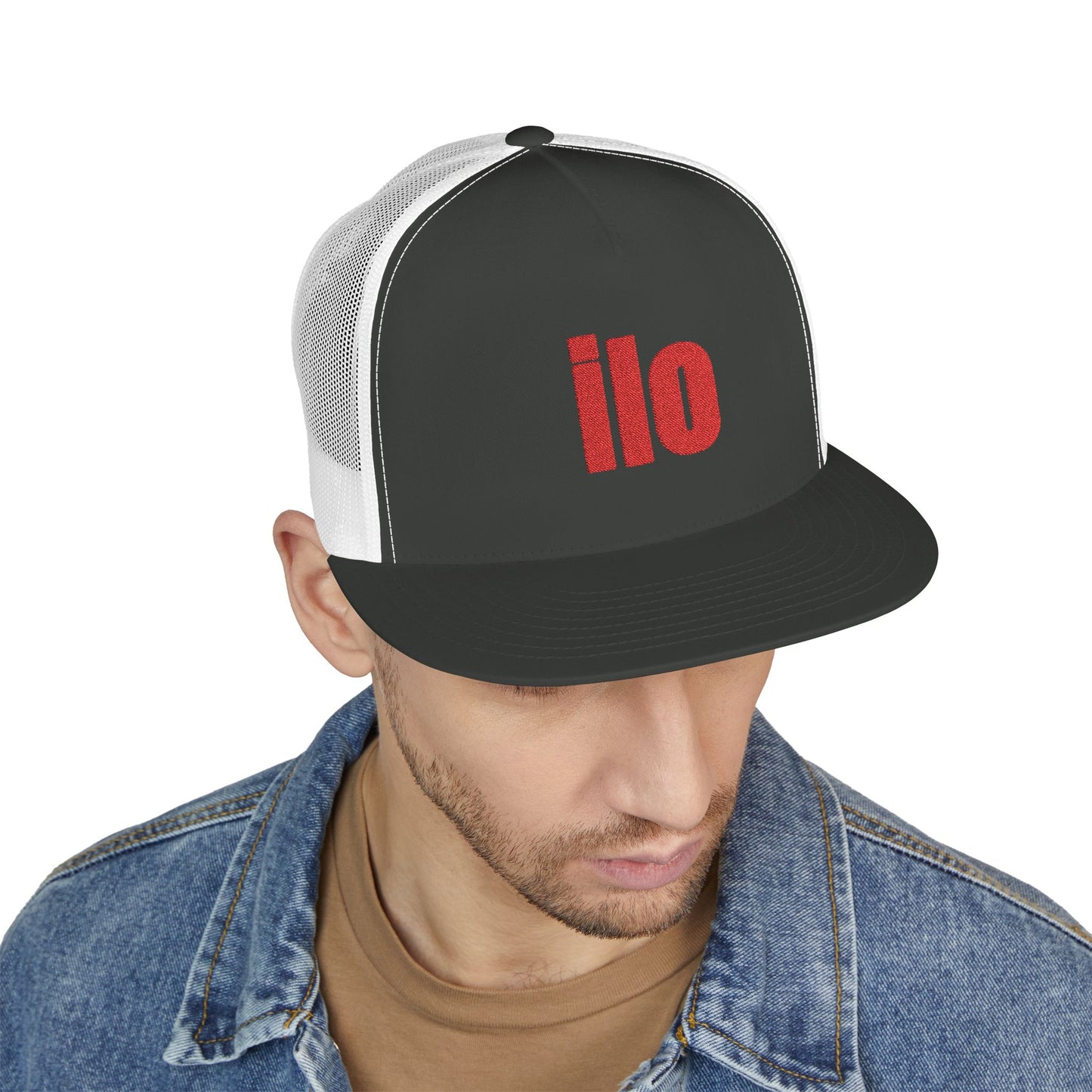 Billie Eilish Inspired Trucker Cap – Bold Red Block Edition Printify