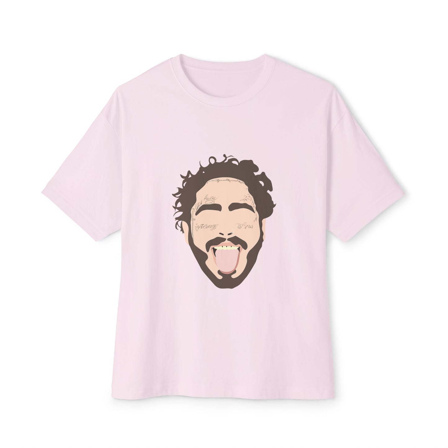 Minimalist Tongue Out Cartoon Face Unisex Oversized Boxy Tee Printify