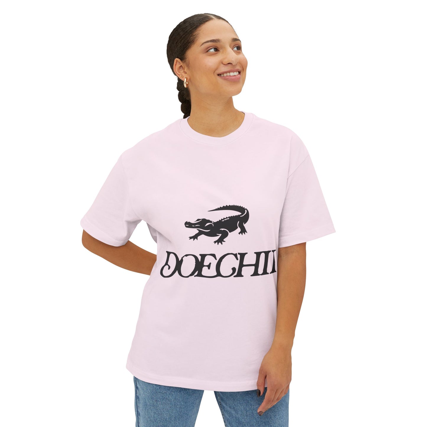 Red Typography Unisex Oversized Boxy Tee - snazzymerch