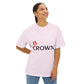 Abstract Red Flag Typography Unisex oversized Boxy Tee - snazzymerch