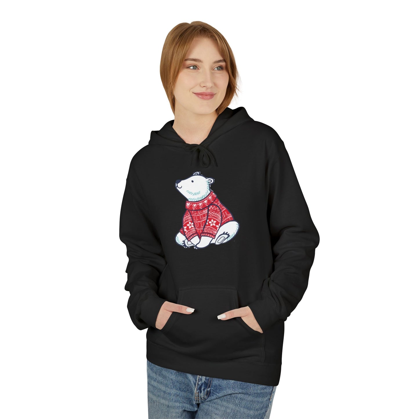 Cozy Polar Bear Christmas Hoodie – Holiday Edition Printify