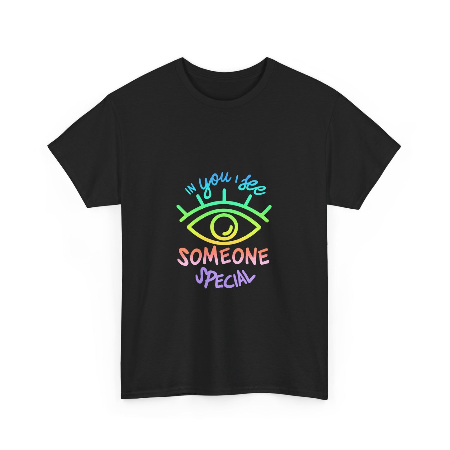 Vibrant Eye and Text Unisex Cotton Tee Printify