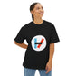 Circle Flame Unisex Oversized Boxy Tee - snazzymerch