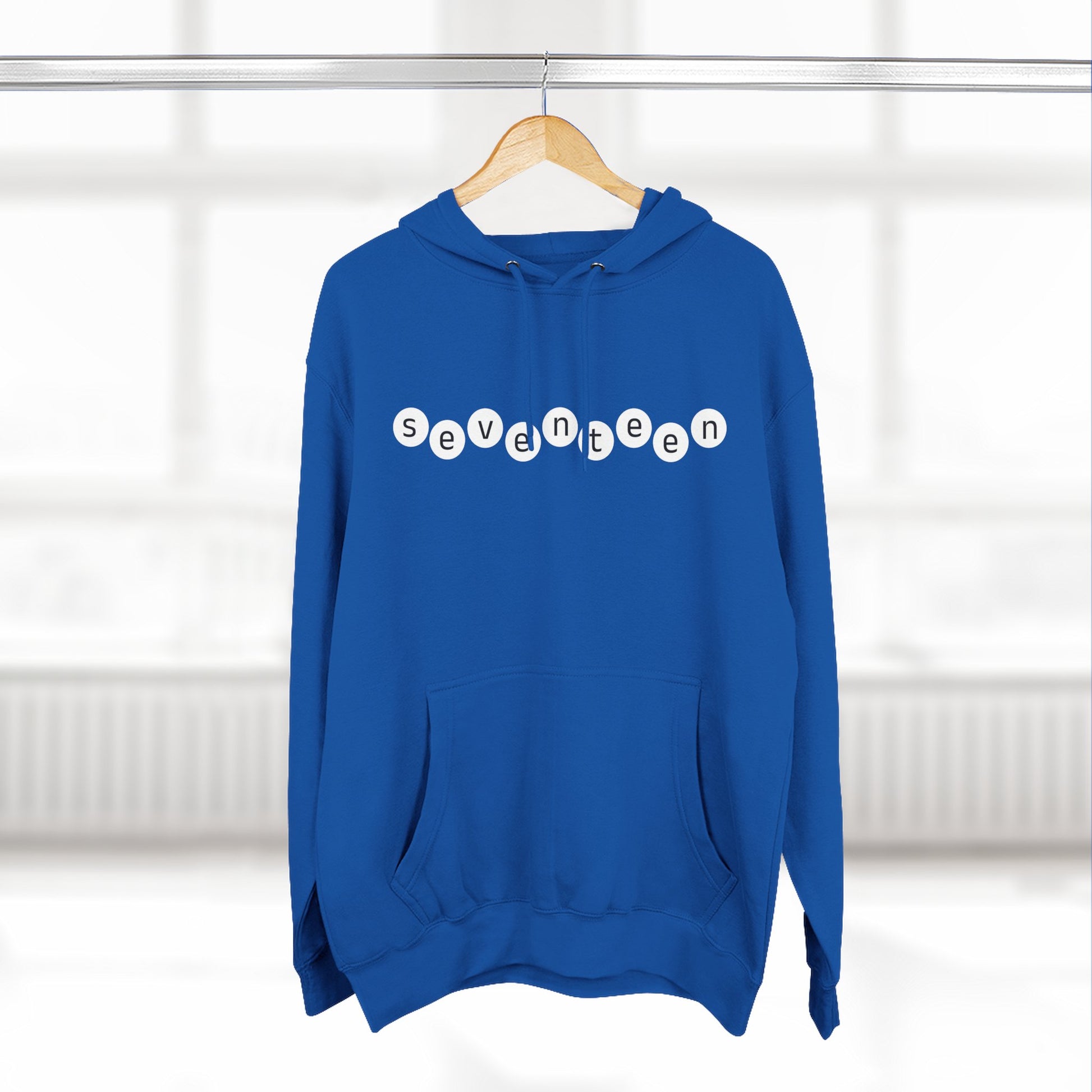 Minimal White Orbit Three-Panel Fleece Hoodie - snazzymerch