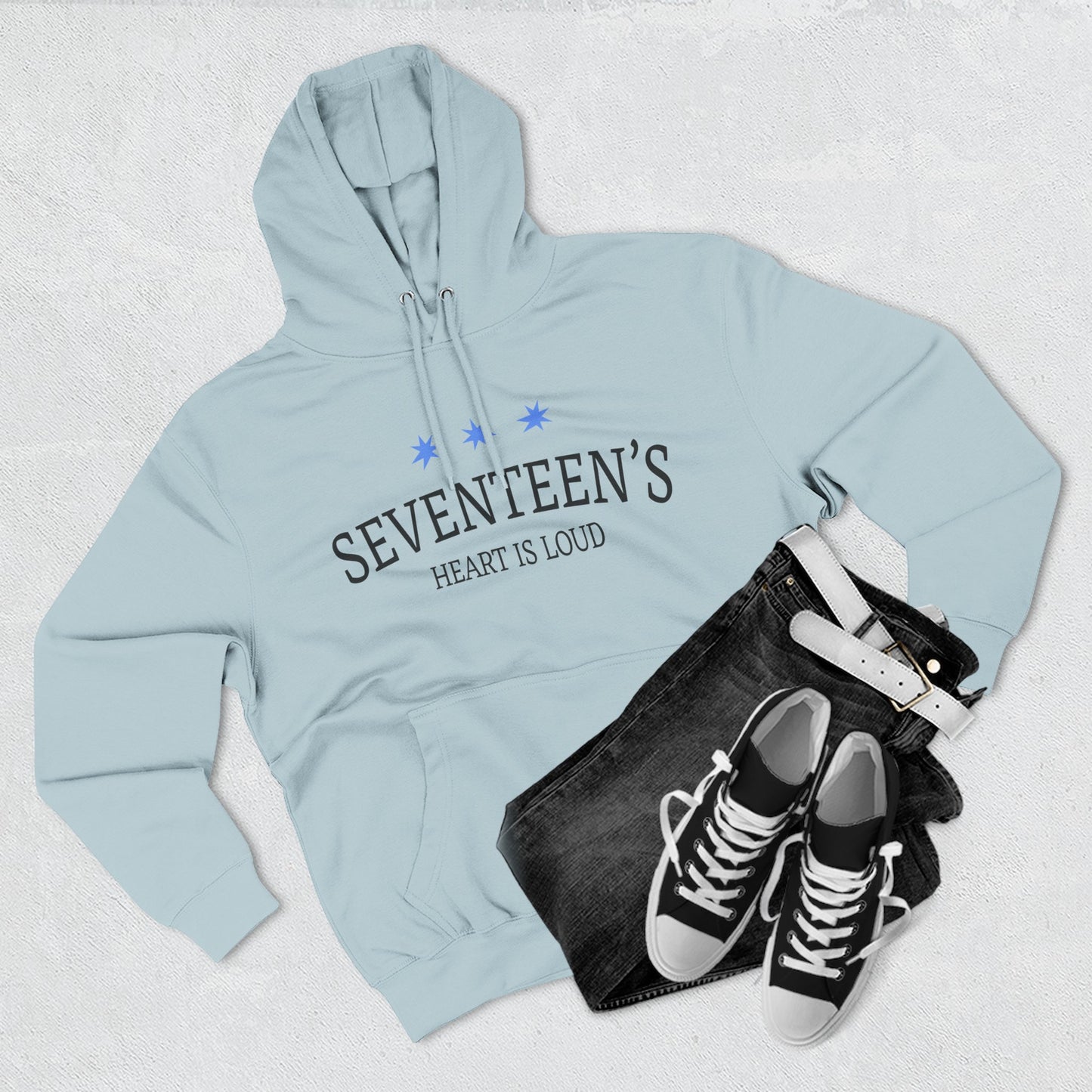 Blue Star Cluster Three-Panel Fleece Hoodie - snazzymerch