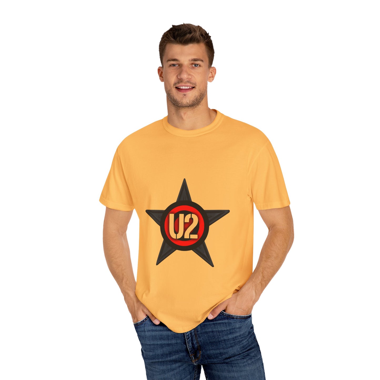 Retro Star Emblem Unisex Garment-Dyed T-shirt - snazzymerch