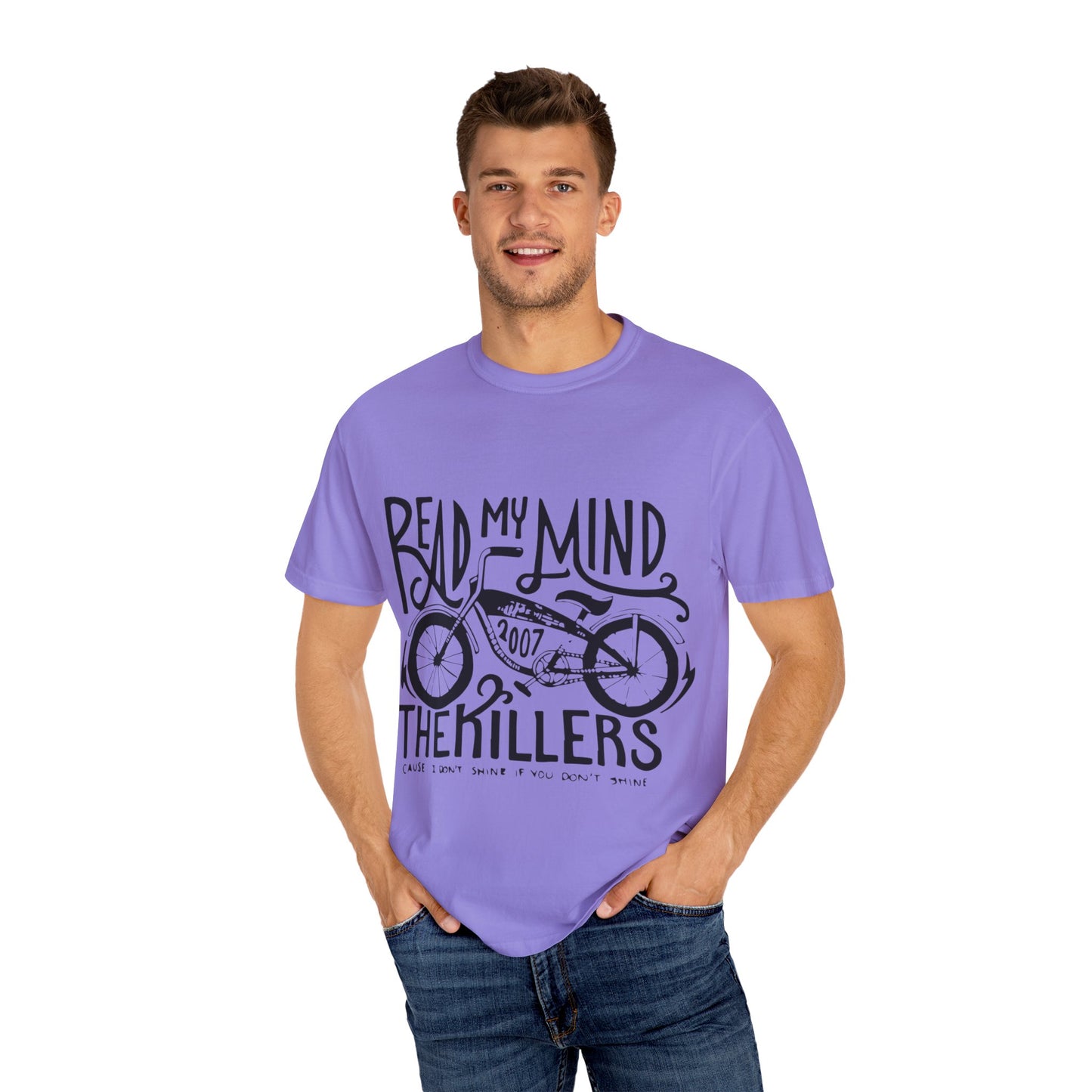 Dot Matrix-Inspired Unisex Garment-Dyed T-shirt - snazzymerch