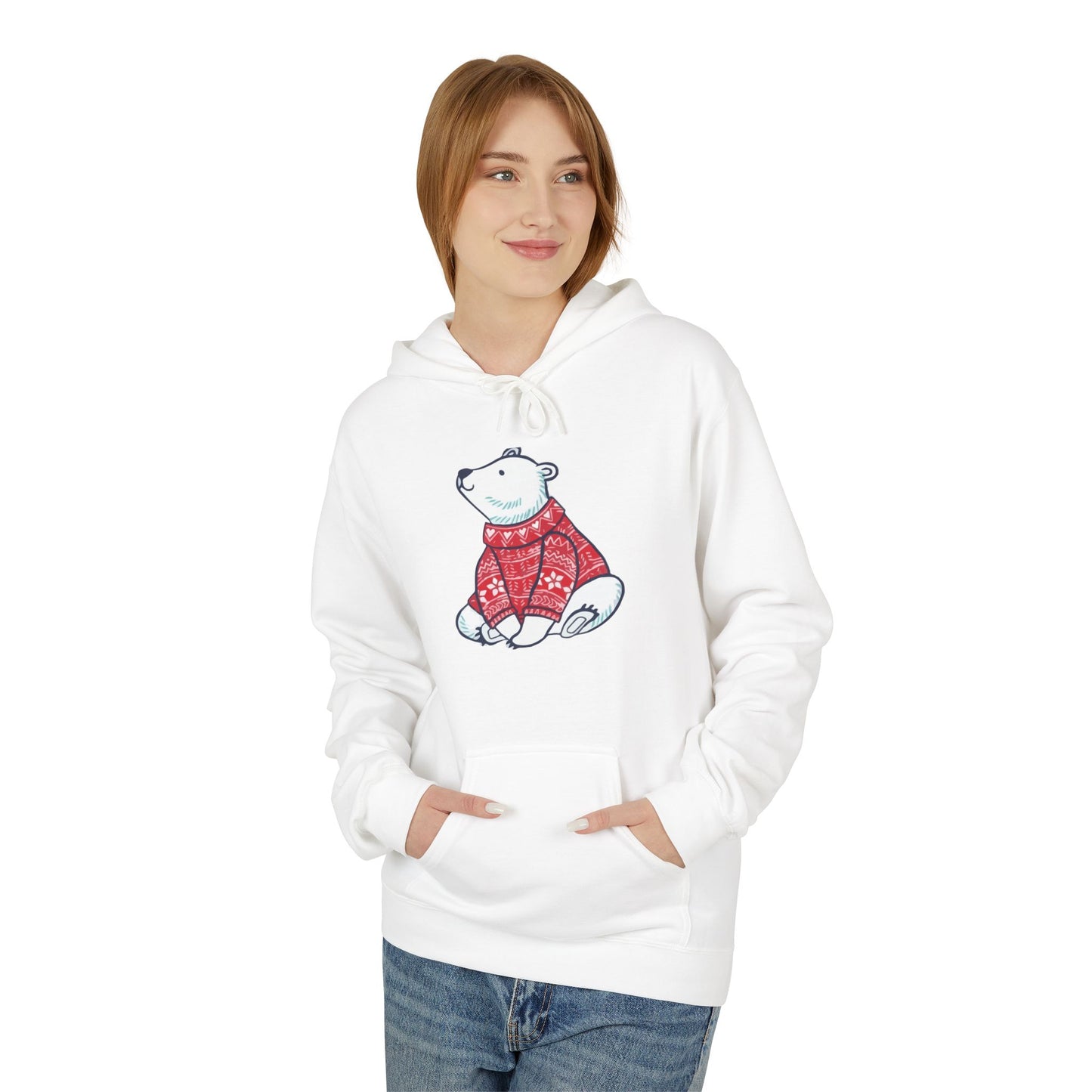 Cozy Polar Bear Christmas Hoodie – Holiday Edition Printify