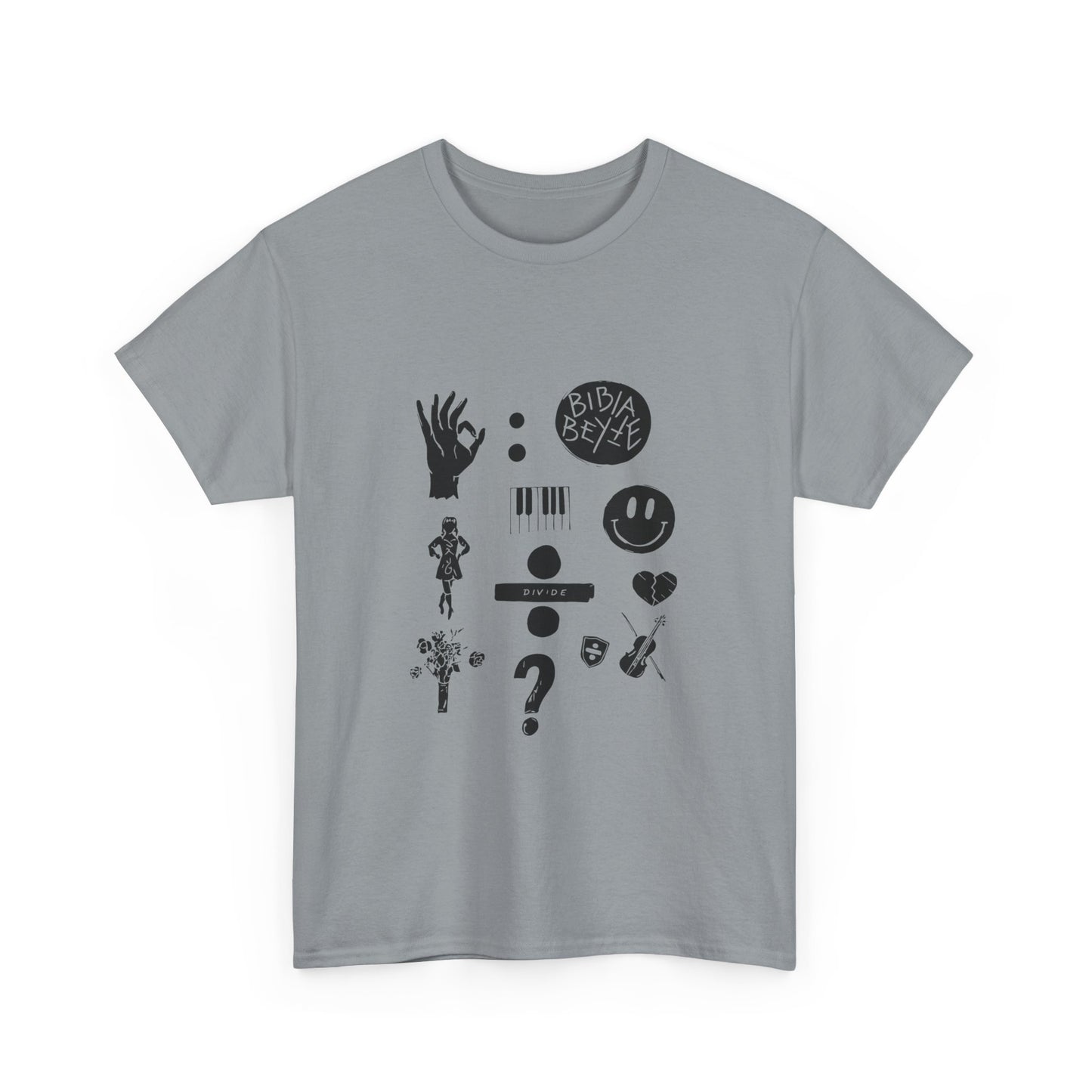 Ocean Wave with Heart Outline Unisex Heavy Cotton Tee Printify