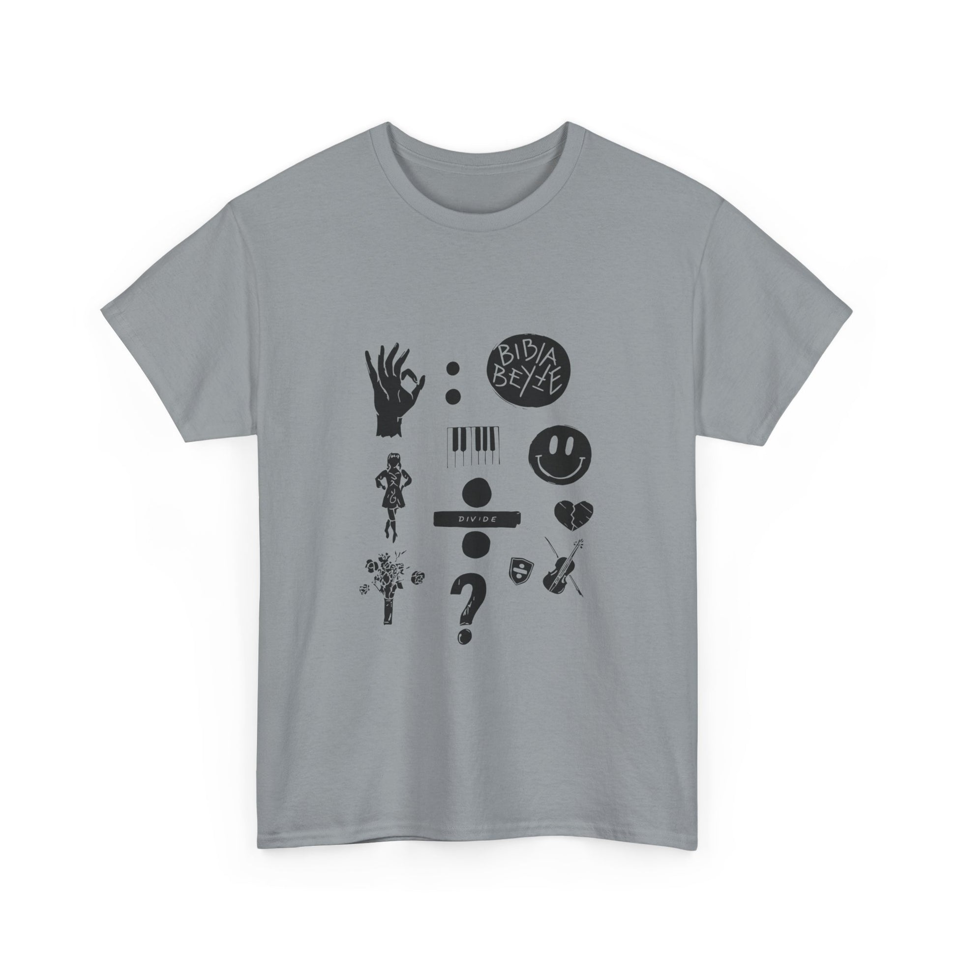 Ocean Wave with Heart Outline Unisex Heavy Cotton Tee Printify