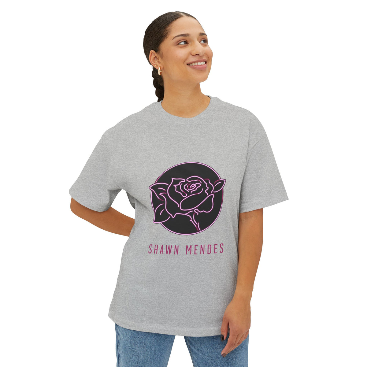 Neon Bloom Unisex Oversized Boxy Tee Printify