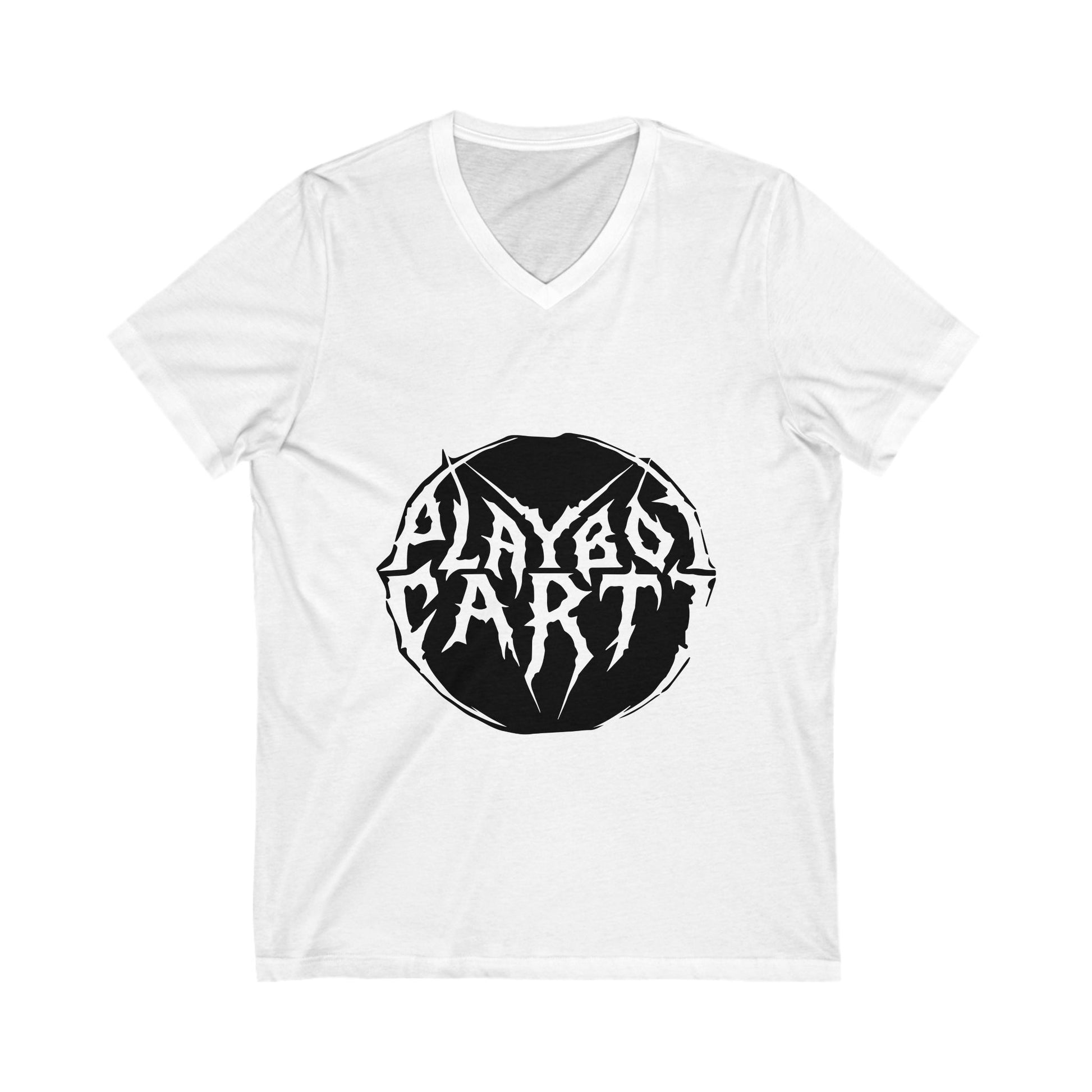 Gothic Circle White Logo Unisex Jersey Short Sleeve V-Neck Tee - snazzymerch