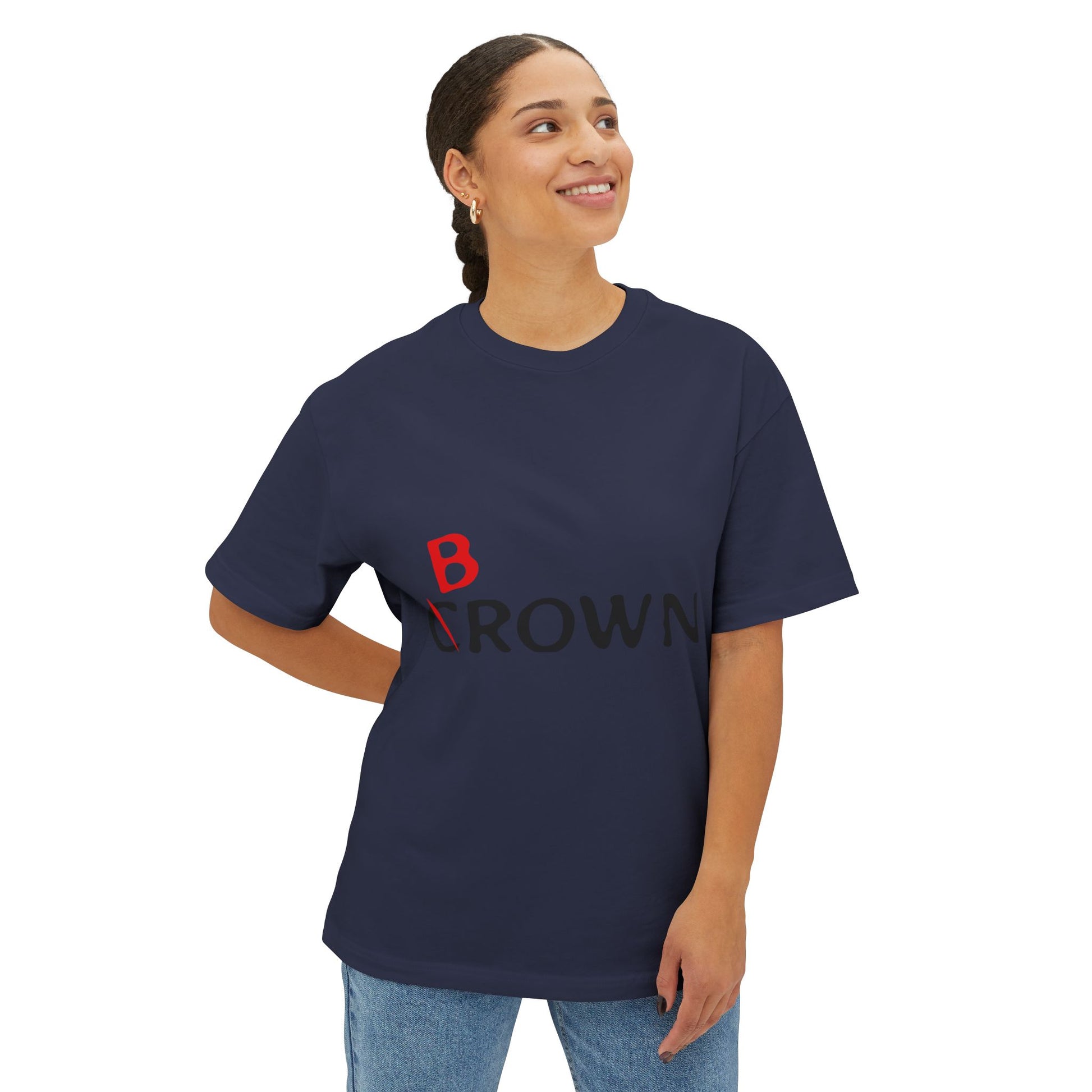 Abstract Red Flag Typography Unisex oversized Boxy Tee - snazzymerch