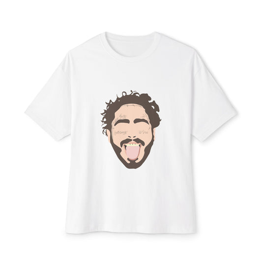Minimalist Tongue Out Cartoon Face Unisex Oversized Boxy Tee Printify
