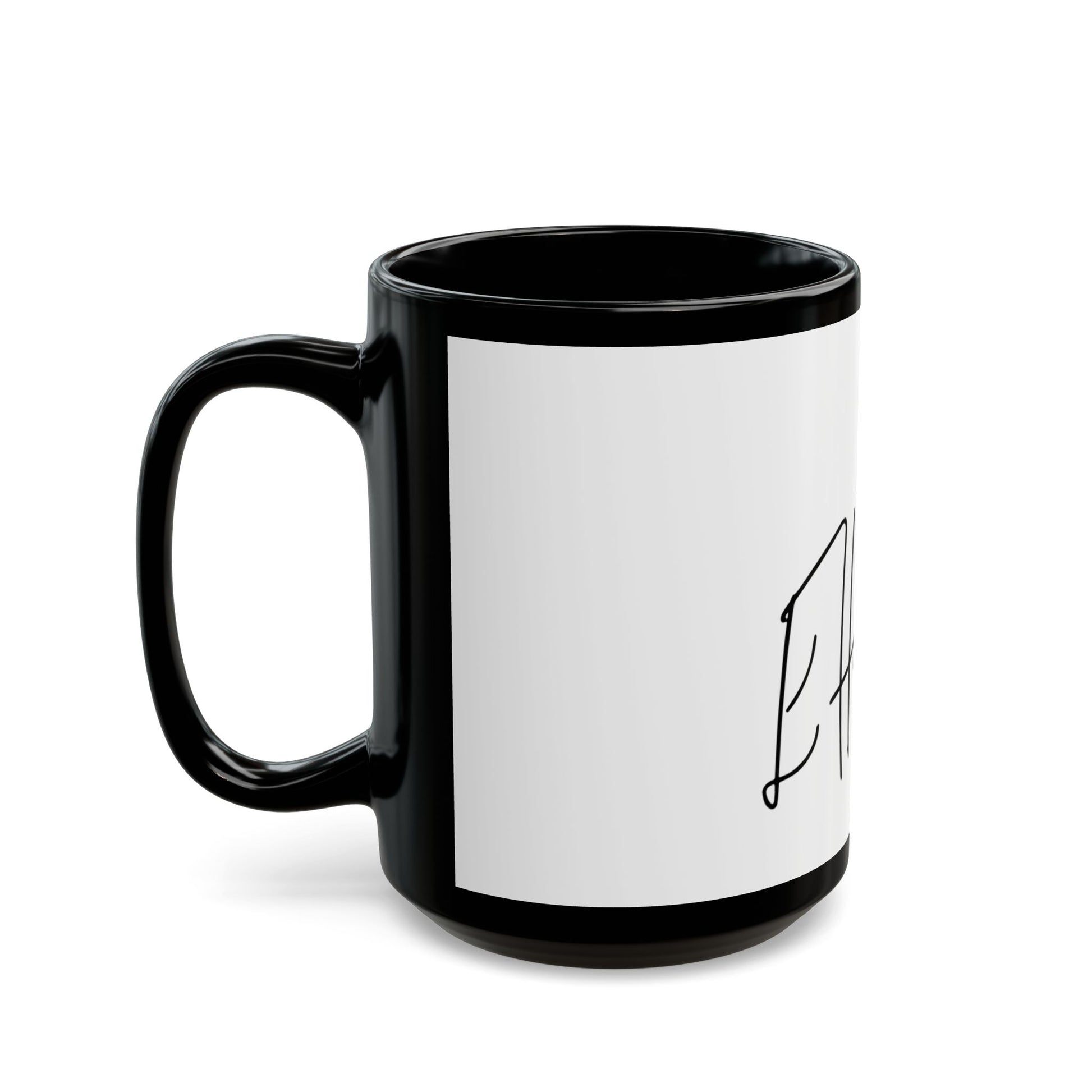 Rainbow Hat Illustration Black Mug (11oz, 15oz) - snazzymerch