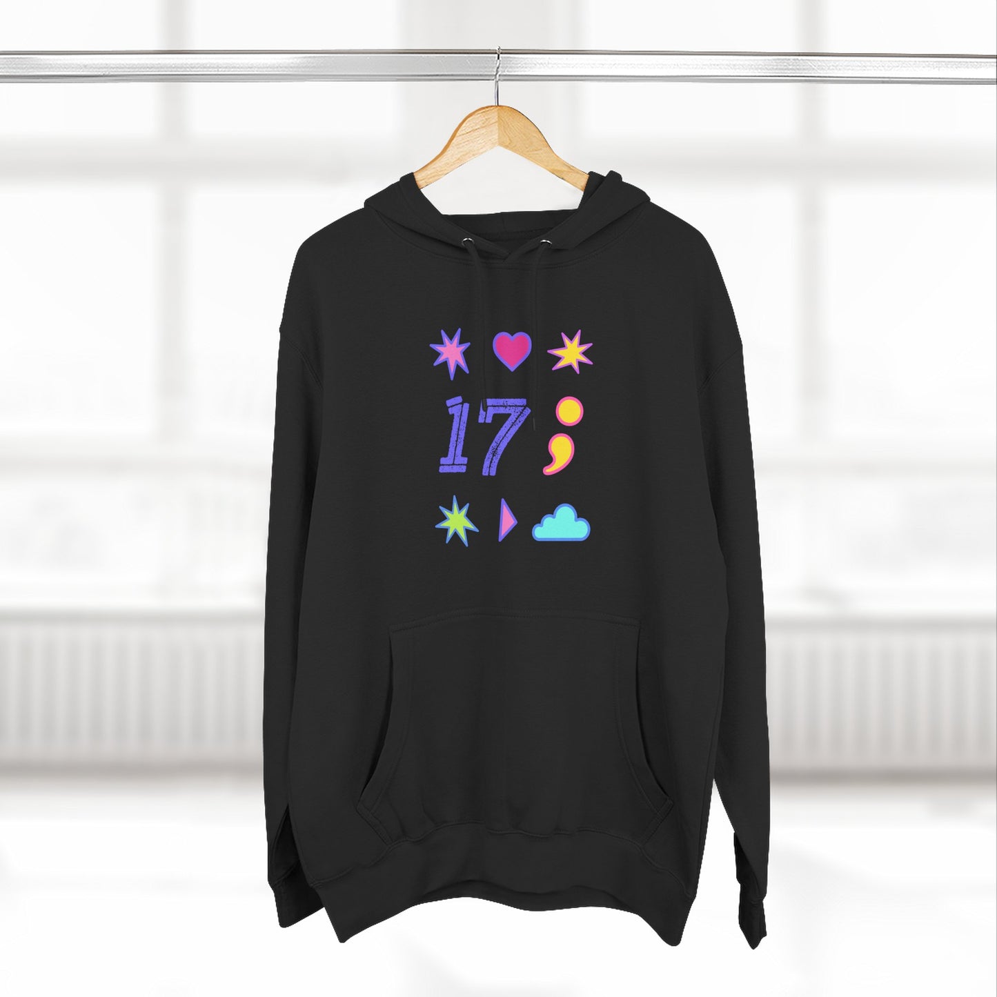 Symbols of 17 Aesthetic Three-Panel Fleece Hoodie - snazzymerch