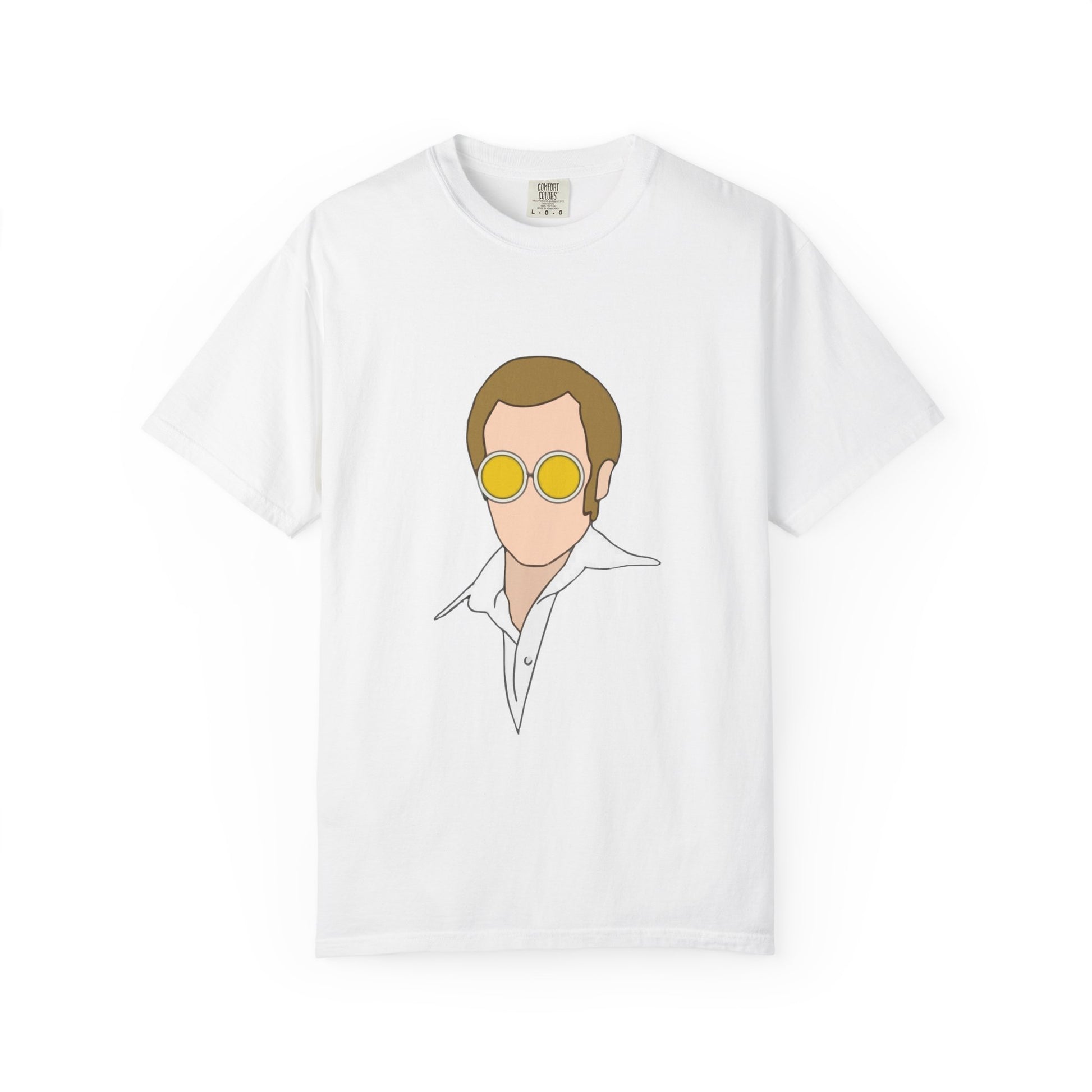 Yellow Glasses Portrait Unisex Garment-Dyed T-shirt - snazzymerch