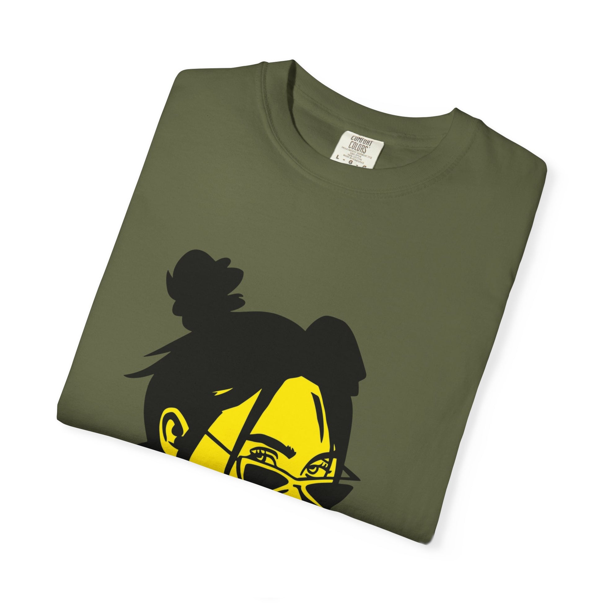 Billie Eilish Inspired Dyed T-shirt – Neon Mood Portrait Edition Printify