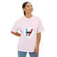 Circle Flame Unisex Oversized Boxy Tee - snazzymerch