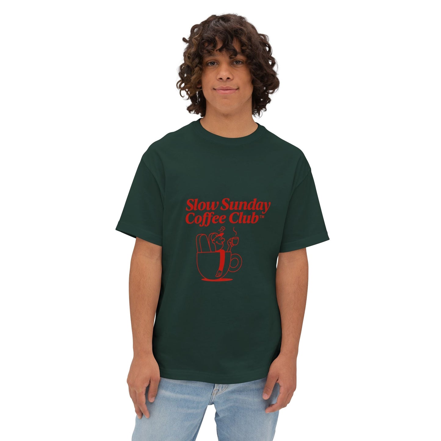 Unisex Oversized Tee – Snazzy Coffe Club Edition Printify