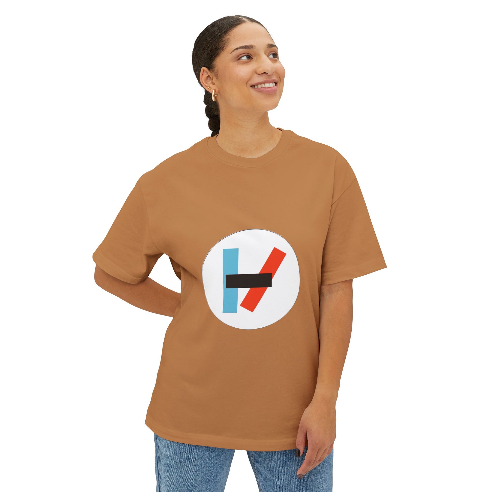 Circle Flame Unisex Oversized Boxy Tee - snazzymerch