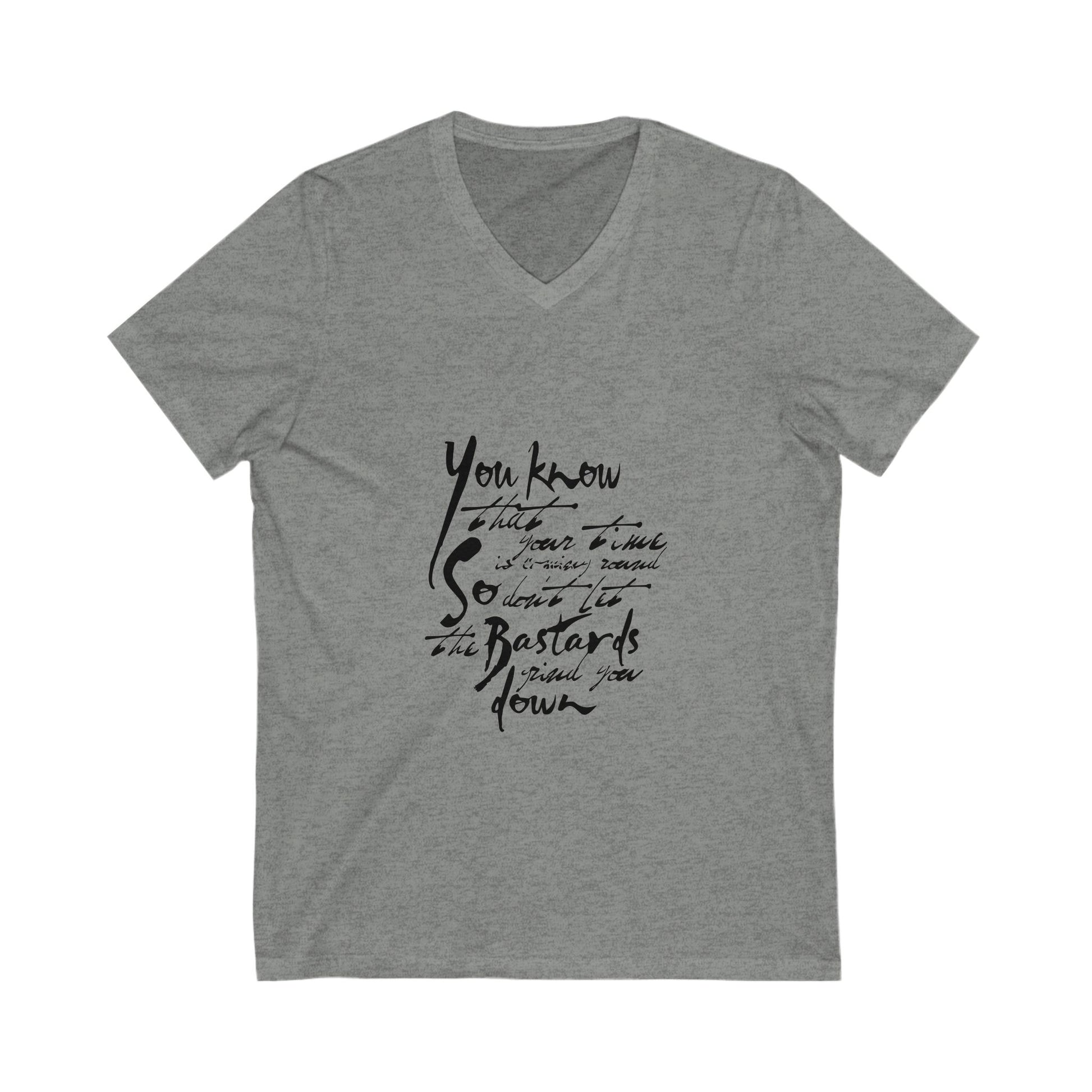 Bold Outline Logo Unisex Jersey Short Sleeve V-Neck Tee - snazzymerch