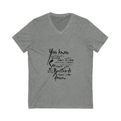 Bold Outline Logo Unisex Jersey Short Sleeve V-Neck Tee - snazzymerch
