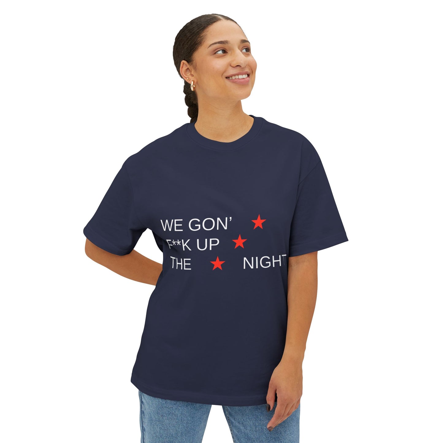 Triple Star Minimal Unisex Oversized Boxy Tee - snazzymerch
