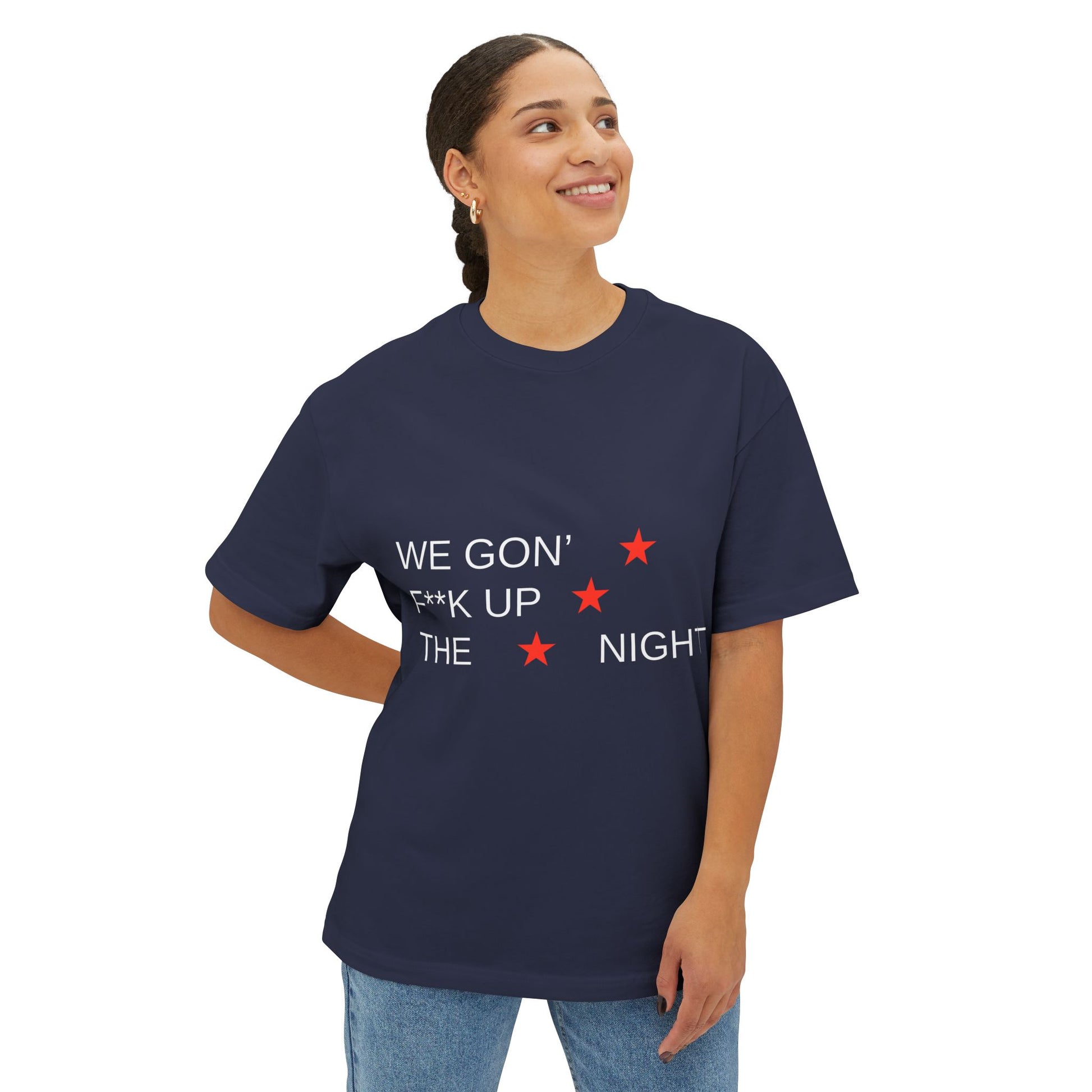 Triple Star Minimal Unisex Oversized Boxy Tee - snazzymerch