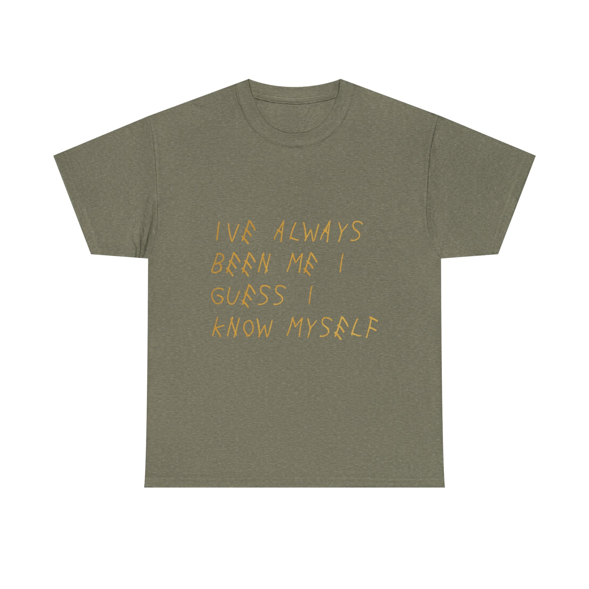 Know Myself Lyric Script Heavy Cotton Tee Printify