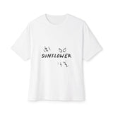 Yellow Barbed Wire Disc Unisex Oversized Boxy Tee Printify